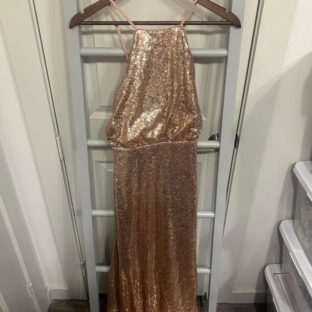 Lulus Women's Gold and Pink Dress